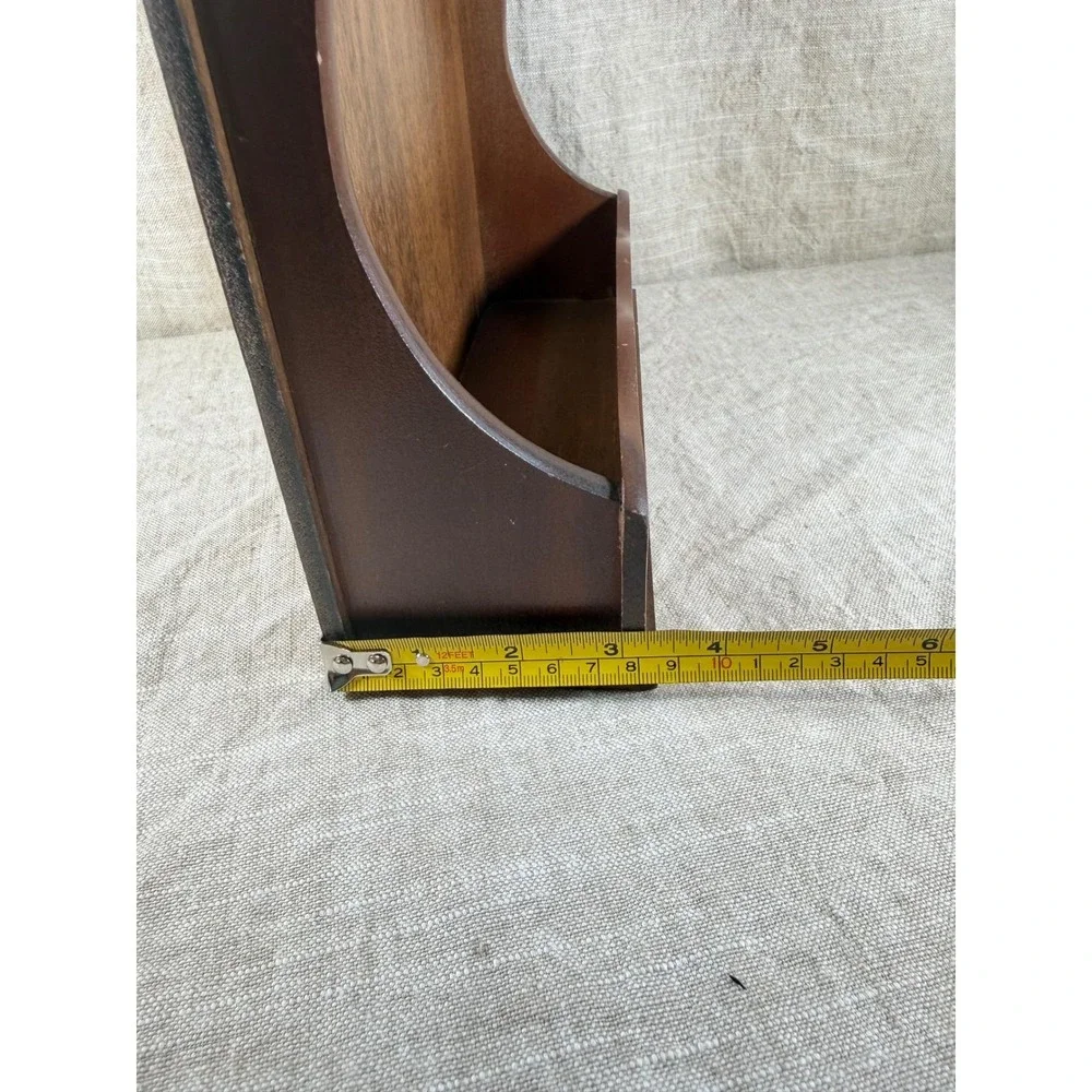 Vintage Scalloped Wood Spoon Display Rack, 12 Slot Wall Organizer
